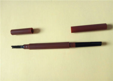 Harga yang bagus Double Head Taupe Eyebrow Pencil, Plastic Eyebrow Brush Pencil 142 * 11mm on line