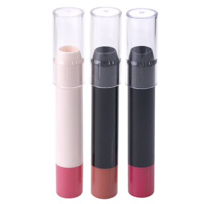 Harga yang bagus Cetakan logo putih hitam bulat berbentuk kosong lip balm blush wadah fondasi concealer stick tabung on line